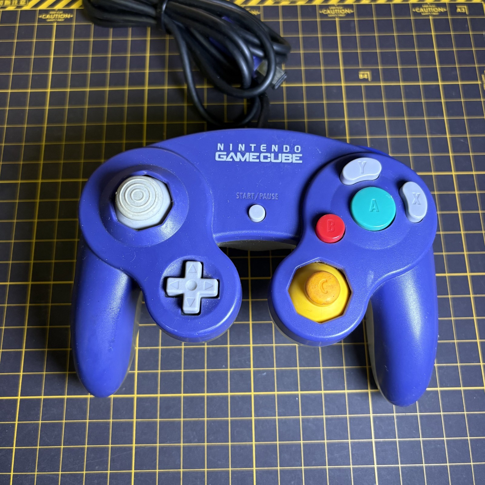 OEM Nintendo GameCube Controller Indigo Purple and Clear DOL-003 For Parts Only