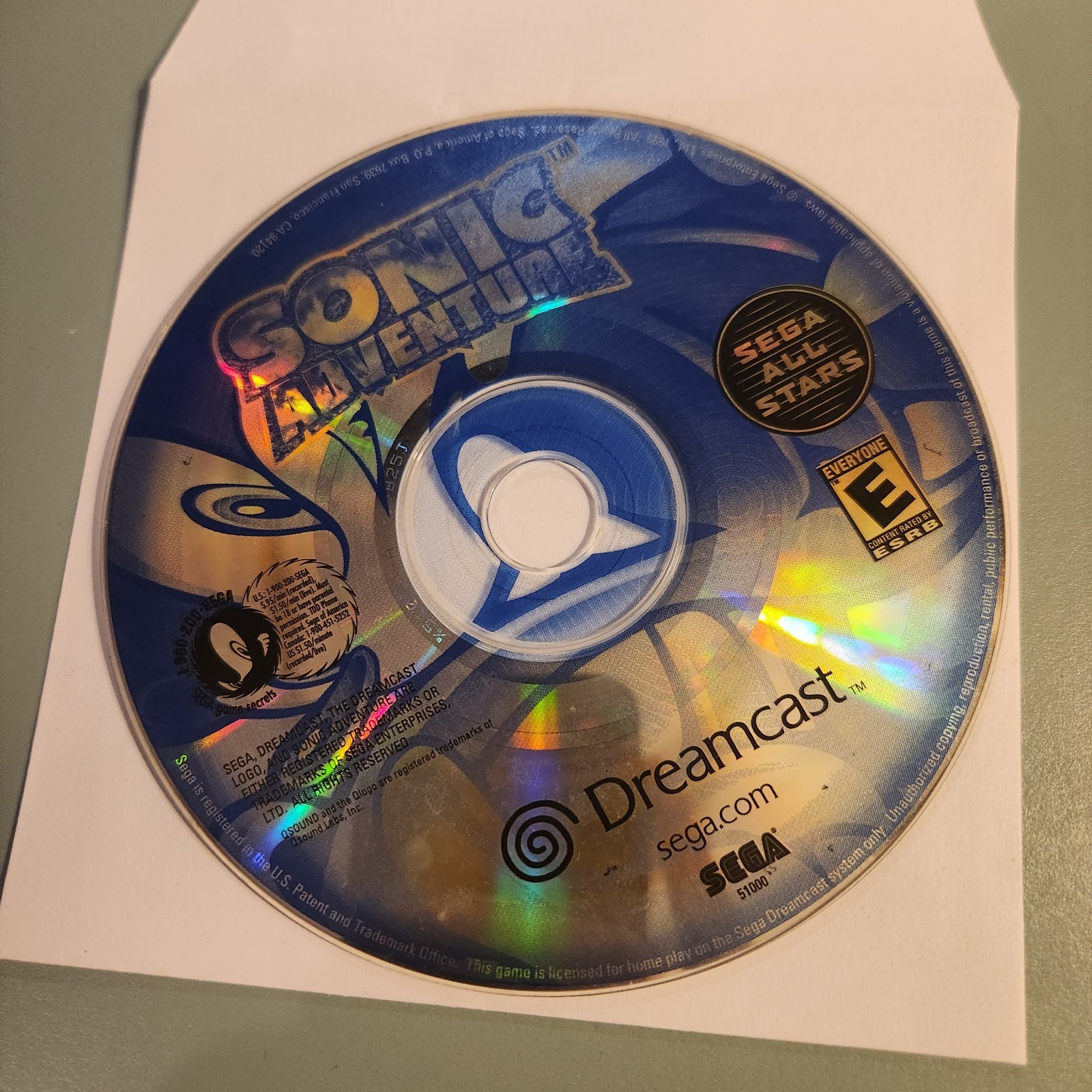 Sonic Adventure (Sega Dreamcast, 1999) Disc Only, Tested