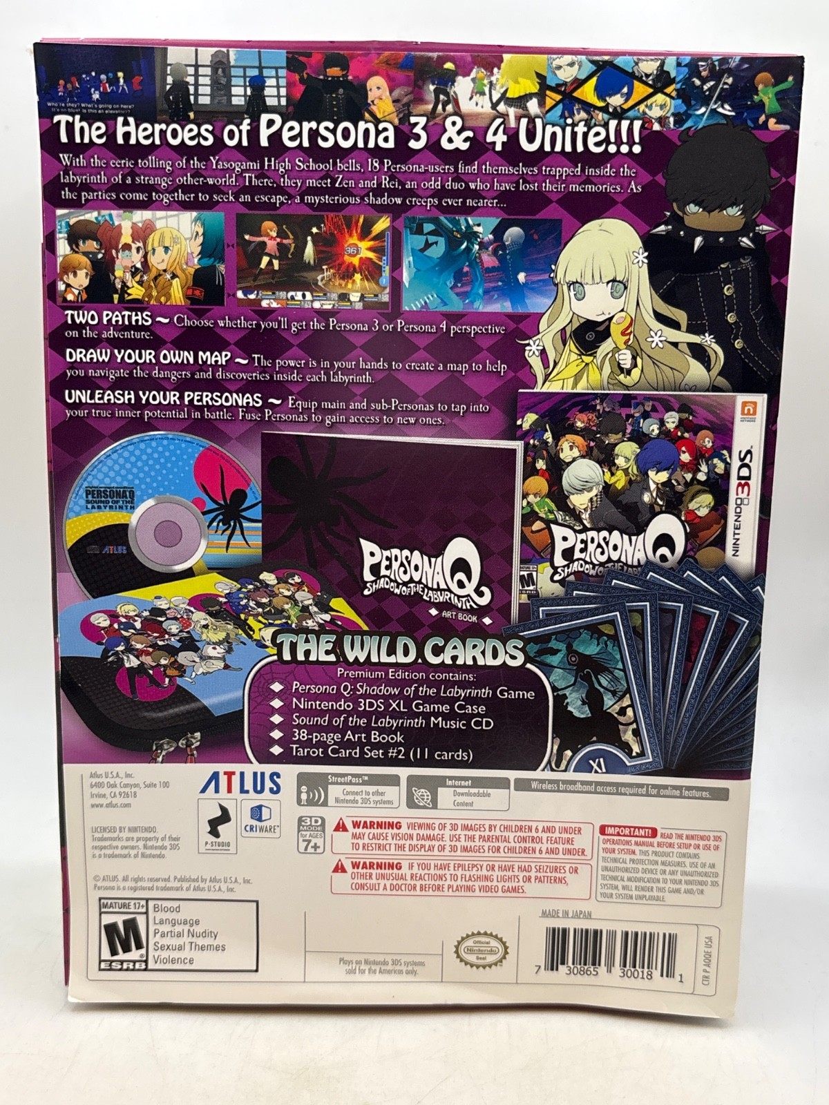 Persona Q: Shadow of the Labyrinth – Wild Cards Premium Edition (3DS) NO GAME