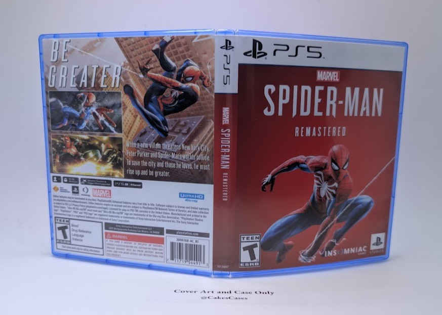 Spider-man Remastered Spiderman 1 – PS5 Empty Case (No Game)