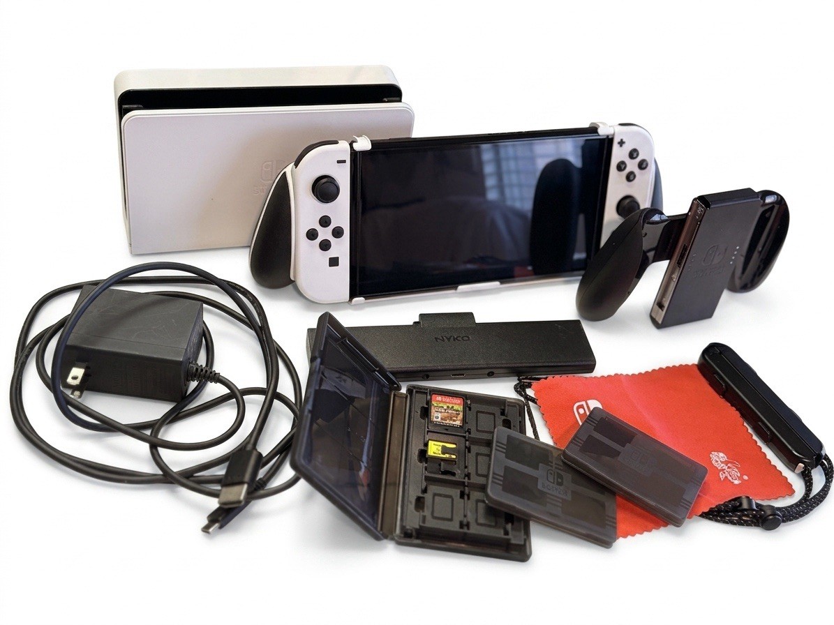 “NEW Nintendo Switch OLED Bundle – 256GB SD, Anker Battery, Minecraft, & Case”