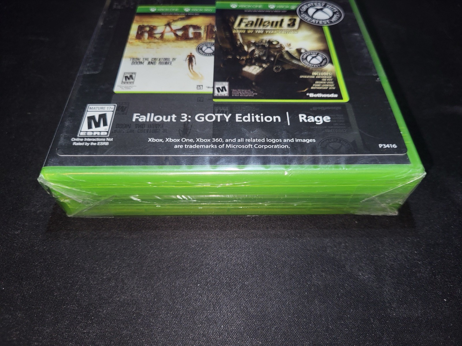 Xbox Greatest Hits 2 Pack Fallout 3 GOTY Edition/Rage Xbox 360/One NEW SEALED