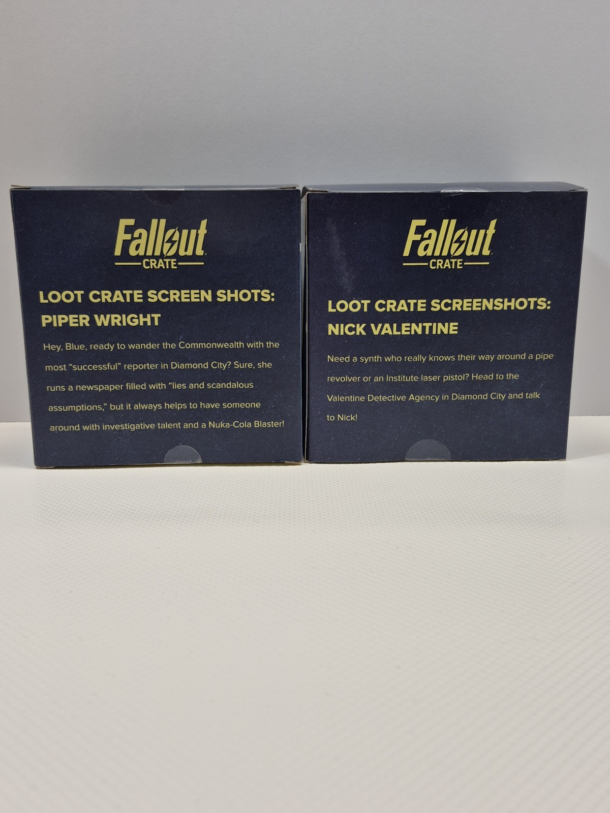 Fallout Crate Lot Nick Valentine & Piper Wright Figures NIB Loot Crate Bethesda