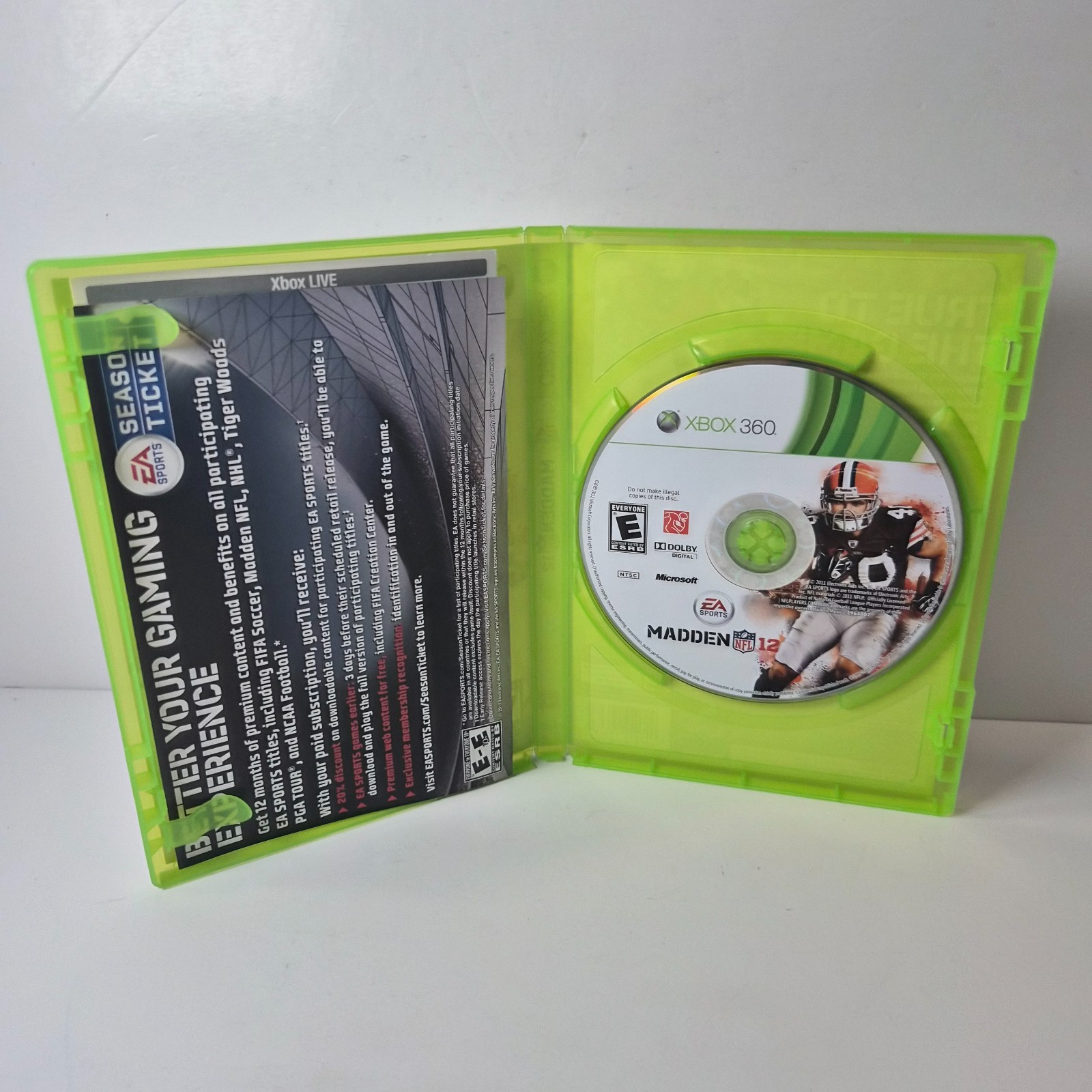 Madden NFL 12 Xbox 360 Complete CIB Tested Case Manual Inserts
