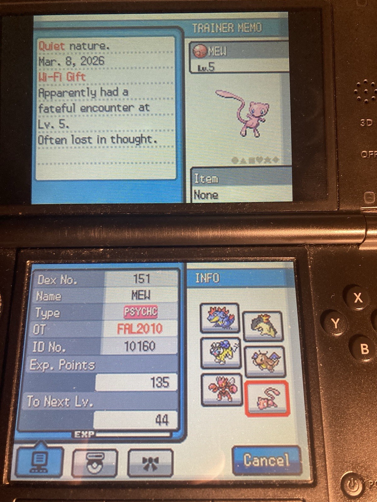 Pokemon FAL2010 Mew Authentic Event 10th Anniversary HGSS
