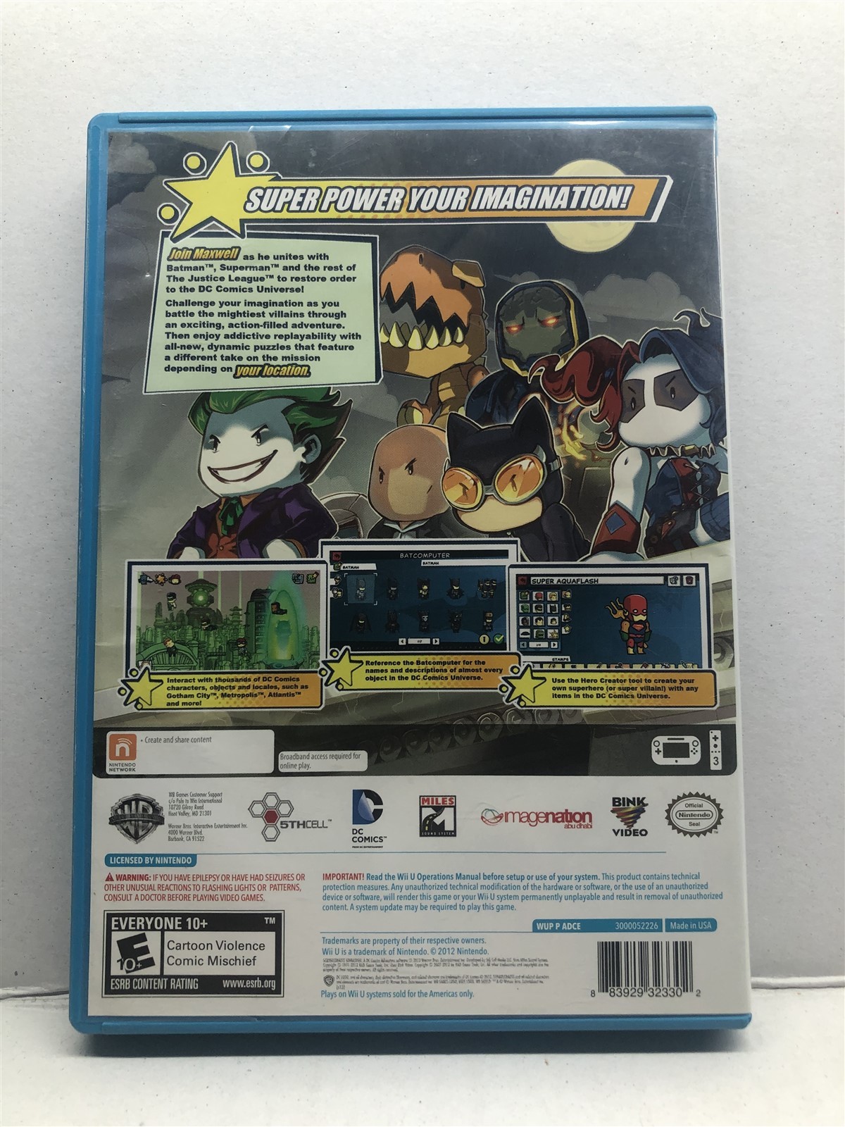 Scribblenauts Unmasked A DC Comics Adventure (Wii U 2013) Clean Tested Working