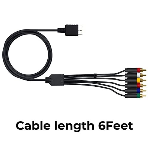 6ft Ypbpr Component + RCA Composite Video Cable for PS1/PS2/PS3 – 2-in-1 High Qu