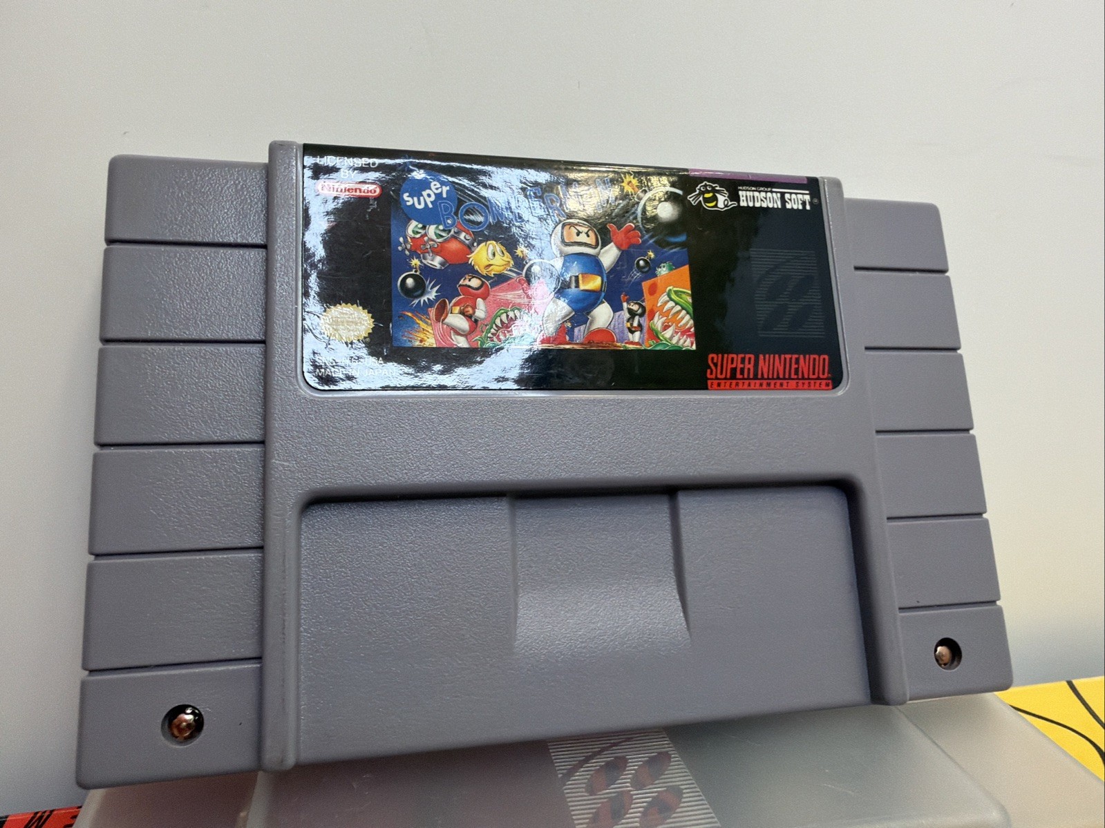 Super Bomberman Party Pak Big Box SNES Super Nintendo Game CIB Complete w/Tray
