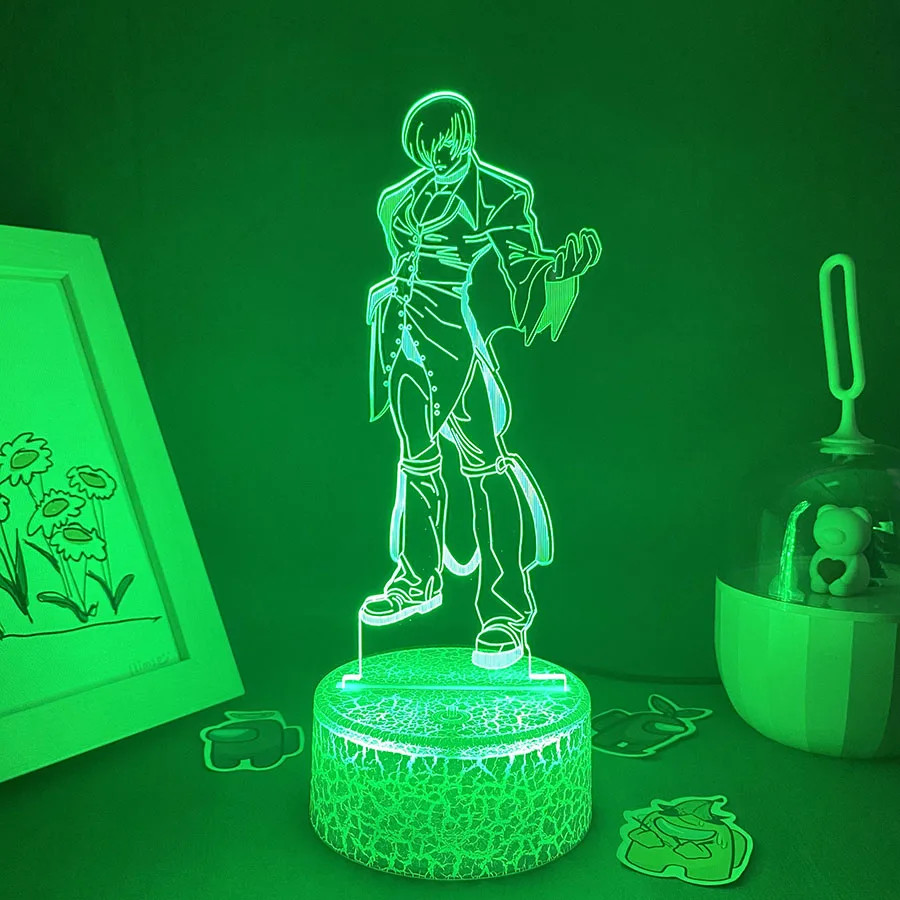 Game the King of Fighters Iori Yagami 3D LED Neon Night Lights Birthday Gifts fo