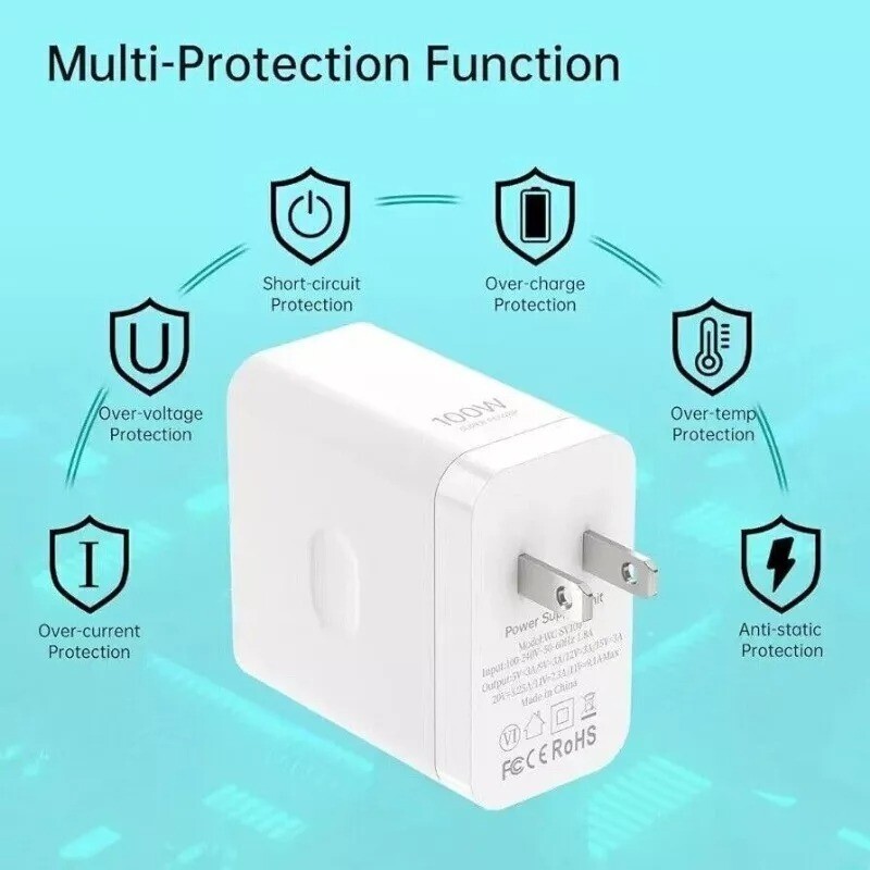 OPPO SUPERVOOC 100W Fast AC Charger + USB Cable for OnePlus Vivo Realme Mobiles