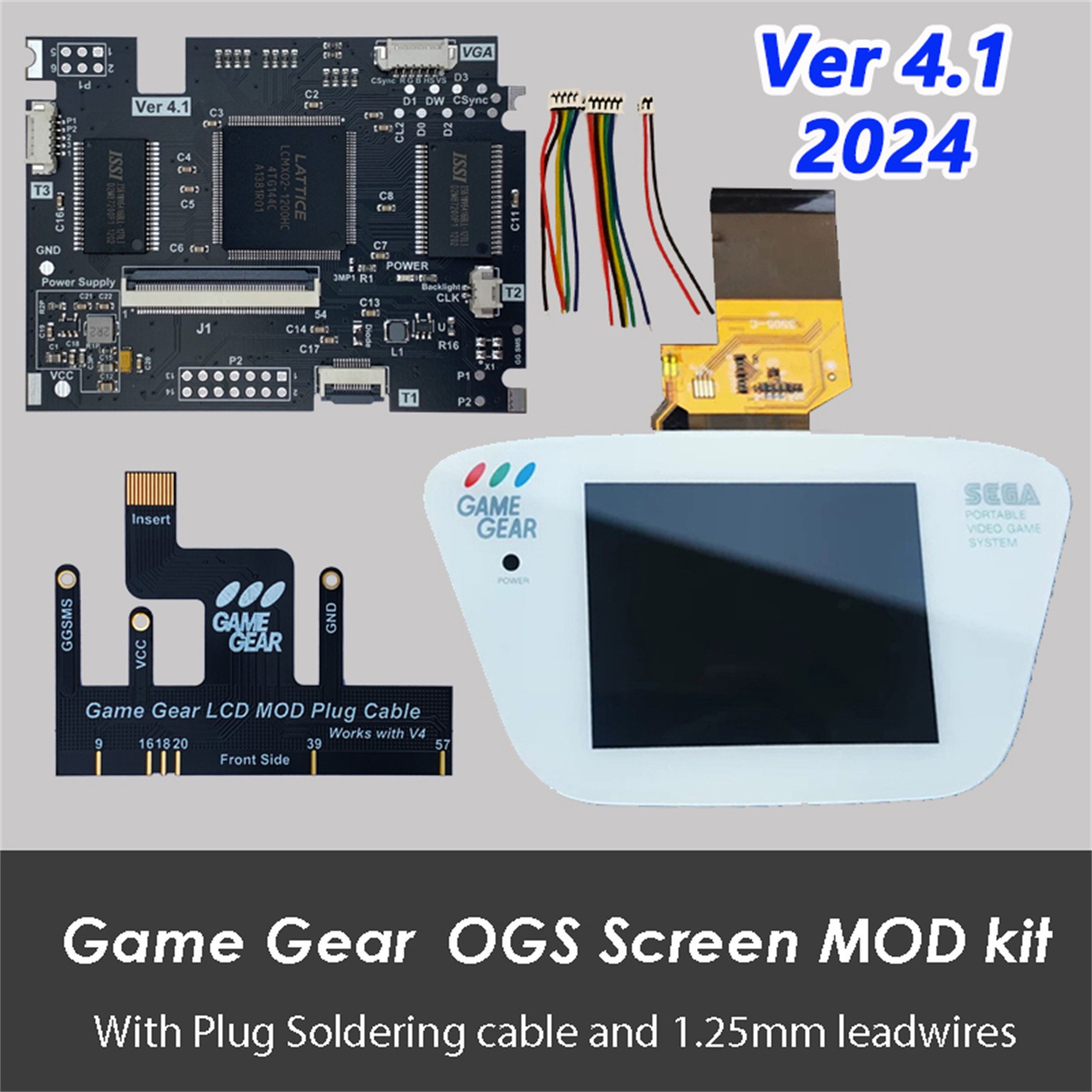 For Sega Game Gear GG V4.0 LCD Highlight Screen Kit Low Power Repair Part – USA