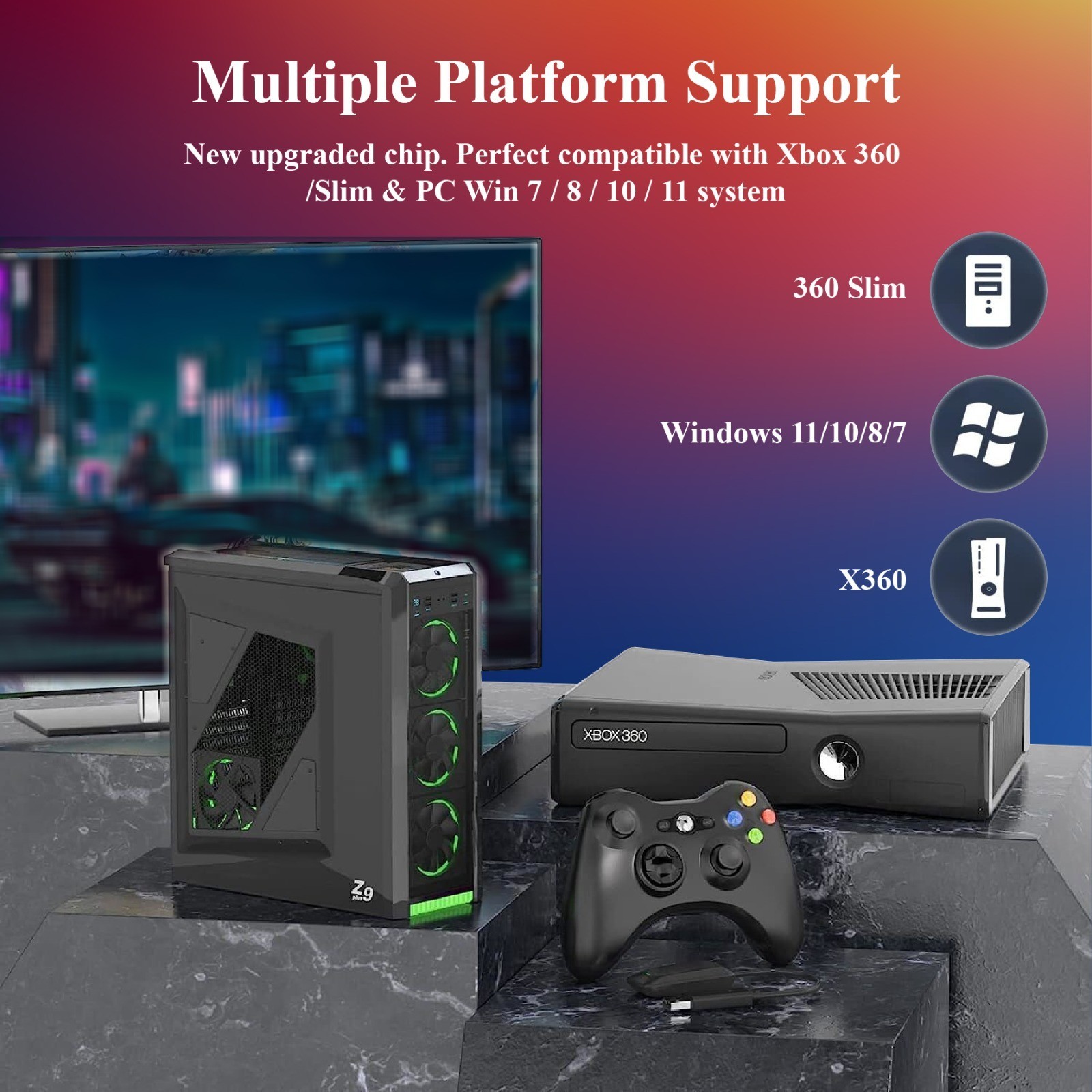 Wired Controller USB For PC Compatible With Xbox 360 / Windows 7 8 10 11 Gamepad
