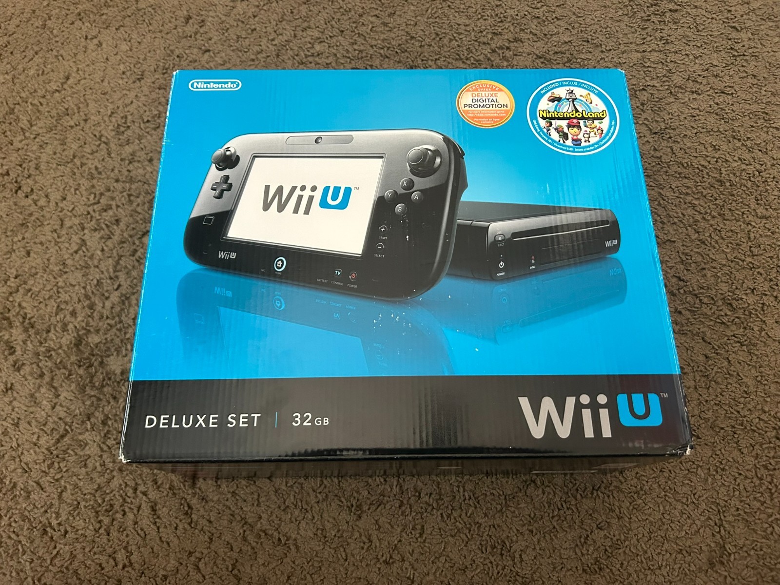 Nintendo Wii U 32GB Console Deluxe Set Black Complete with Box System Nice Clean