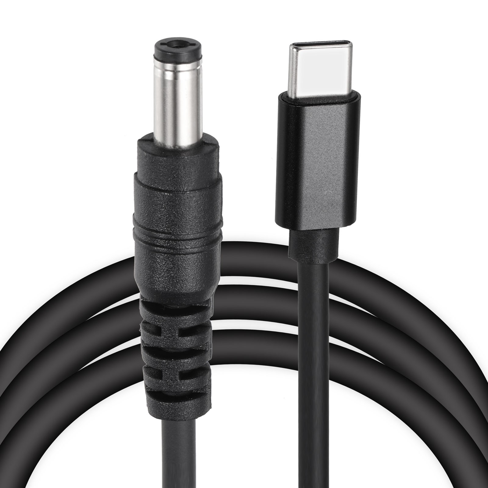5FT USB C to DC PD Power Fast Charging Cable, 5.5×2.1mm 65W/12V(Black)