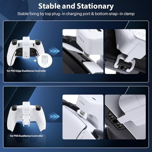 3000mAh Fast Charging Battery Pack for PS5 DualSense Controllers – 2 Pack, White