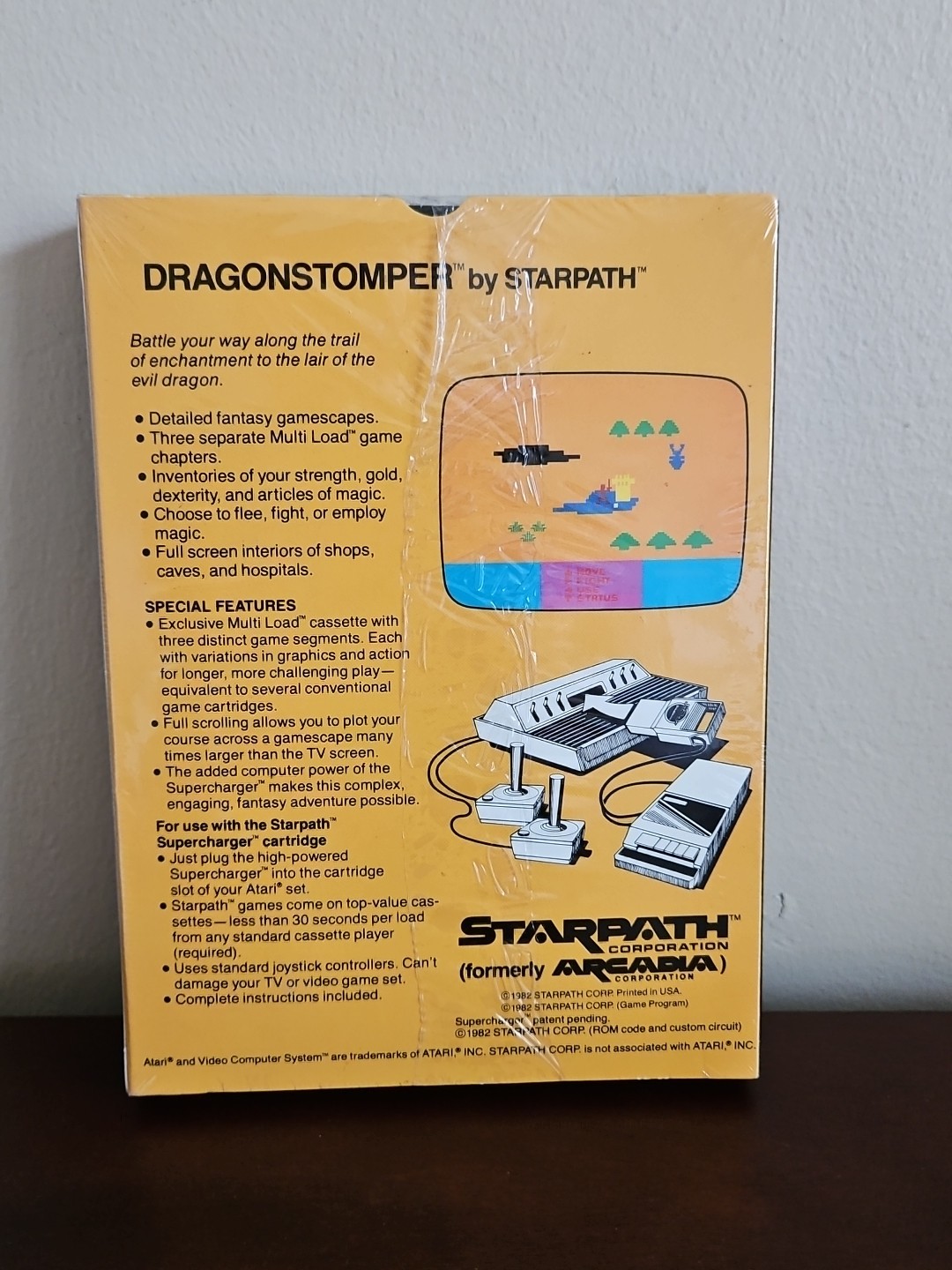 Vintage Rare Atari 2600 DragonStomper Starpath SuperCharger Cassette New Sealed