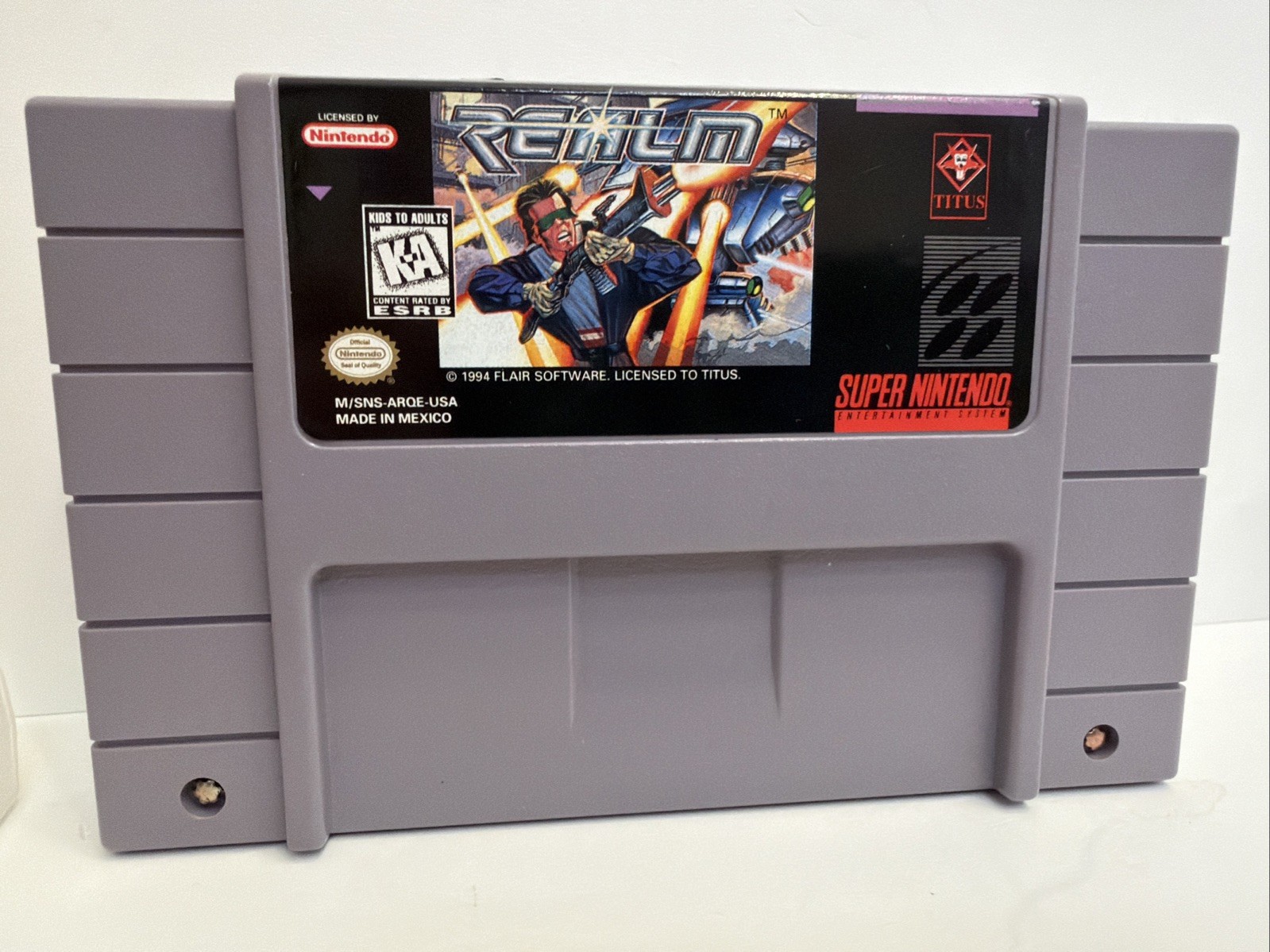 Realm Super Nintendo Game SNES Authentic Very Good Condition w/ Dustcover