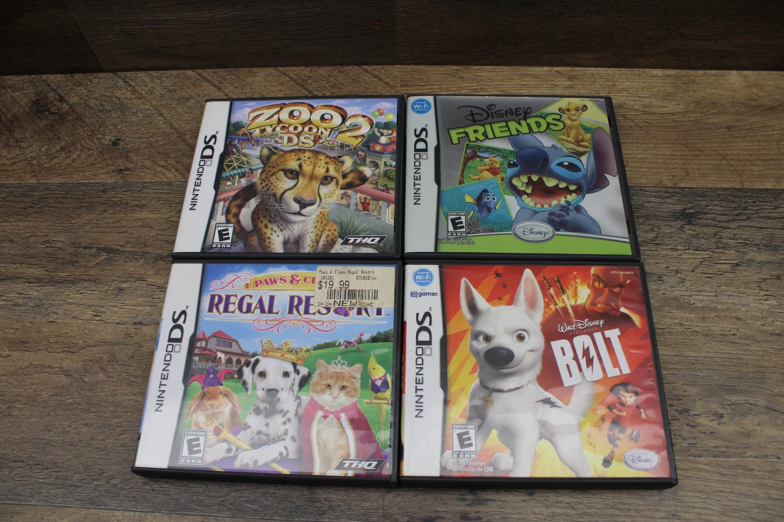 Lot of 4 DS Games, Disney Friends, Zoo Tycoon 2, Bolt & More. Tested Fast Ship