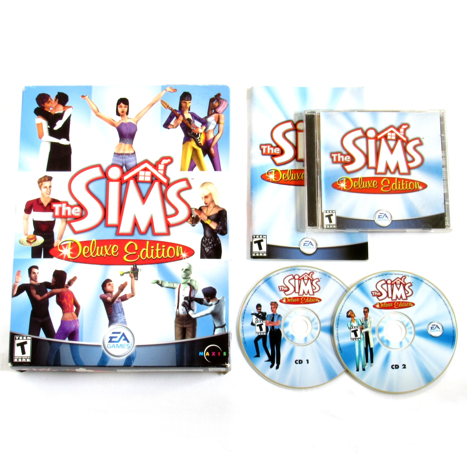 The Sims Deluxe Edition PC BIG BOX Game 2002 Complete Original Rare