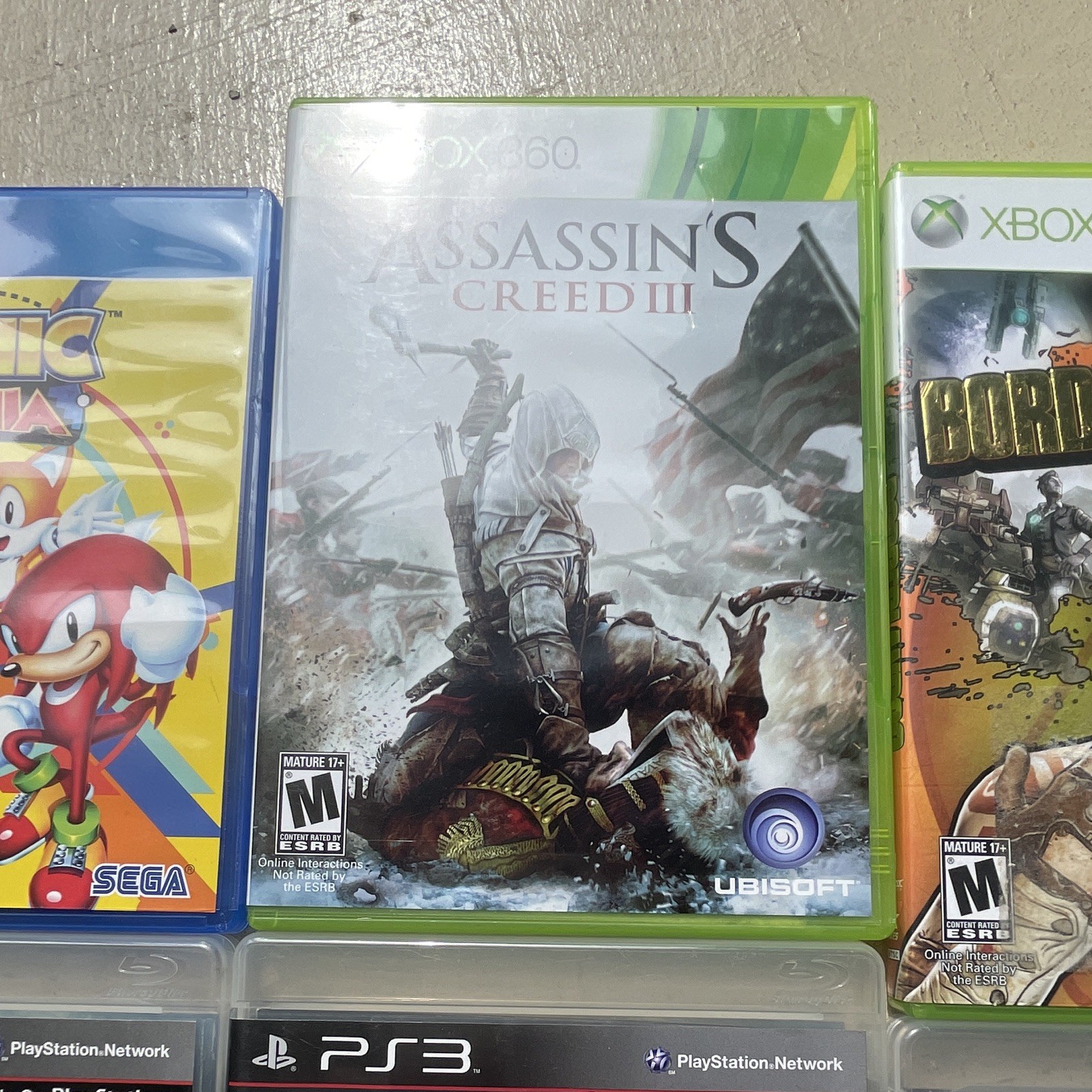 Sonic Mania & Uncharted PS4/PS3 + Xbox 360 Lot: ACIII, Borderlands 2