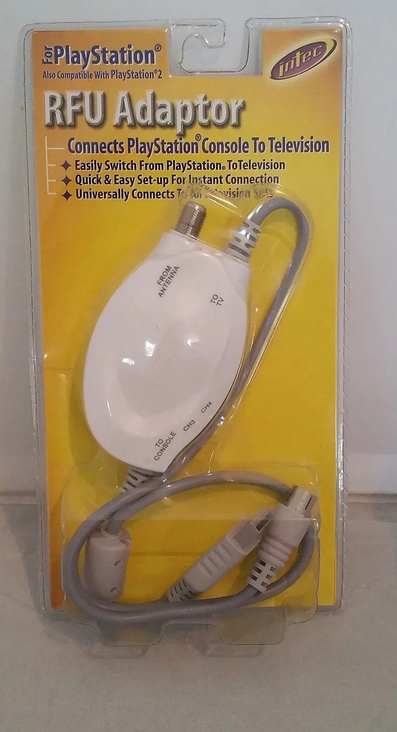 Intec Playstation 1 and 2 RFU Adaptor Connects Playstation Console To TV (NEW)