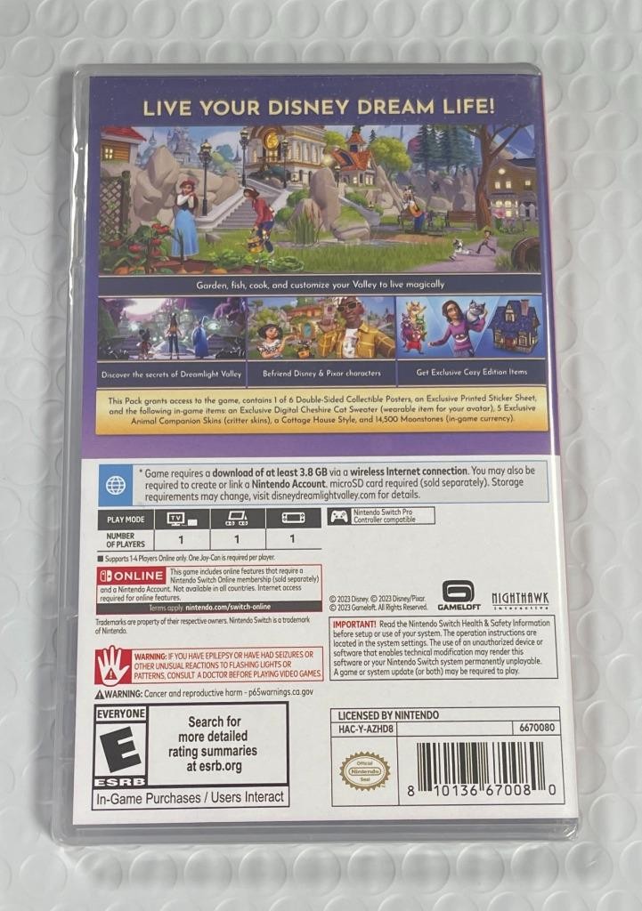 DISNEY DREAMLIGHT VALLEY COZY EDITION NO GAME CARD (NINTENDO SWITCH) BRAND NEW.