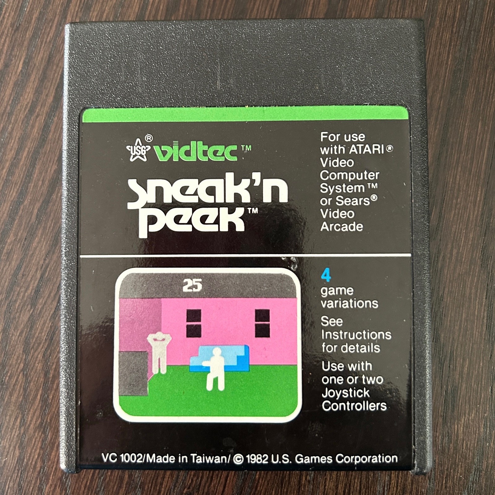 1982 Sneak’n Peek Atari 2600 Video Game Cartridge by Vidtec + U.S. Games TESTED