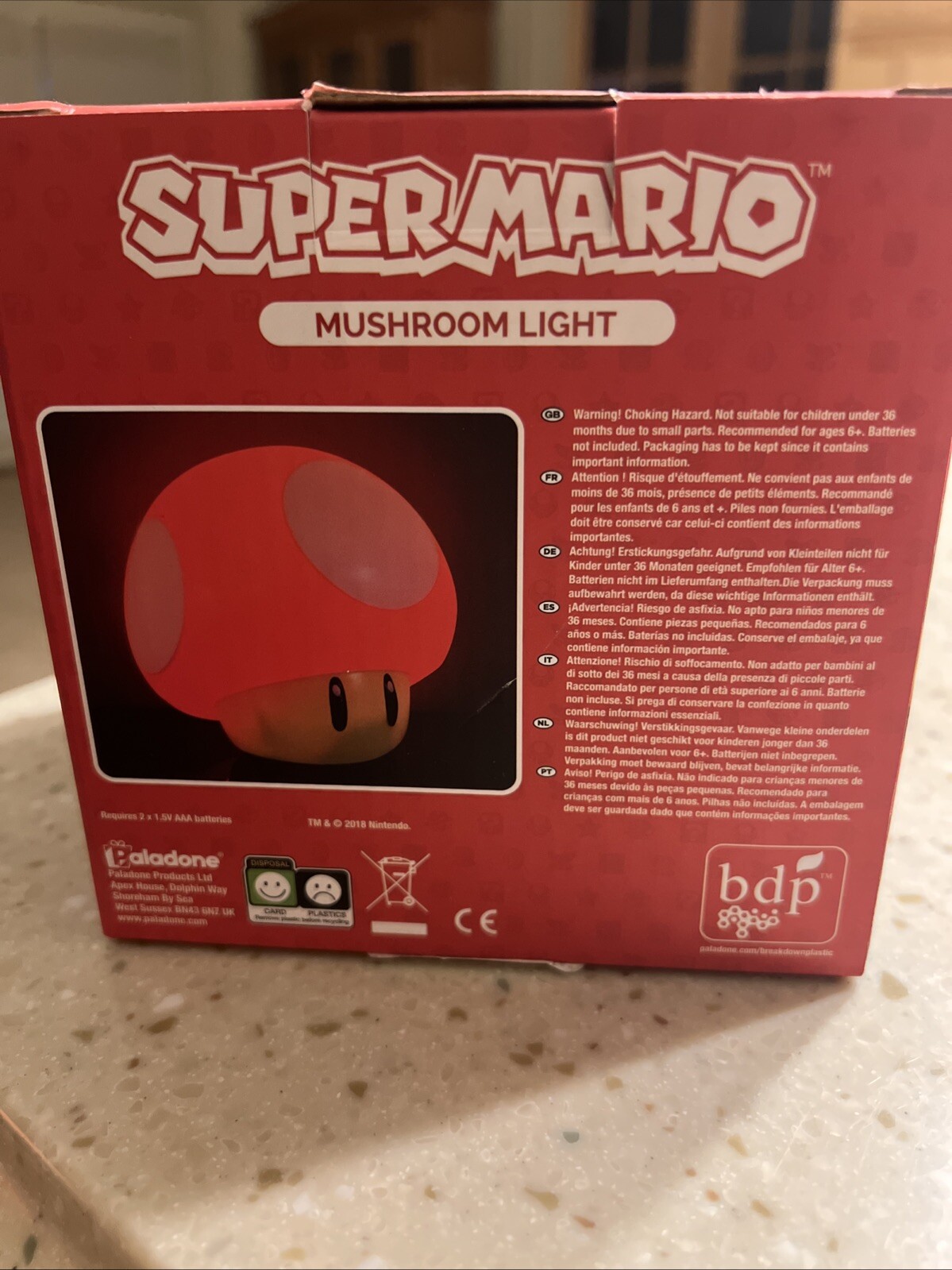 Super Mario Mushroom Light Official Nintendo Lights Up Red And Makes Sound