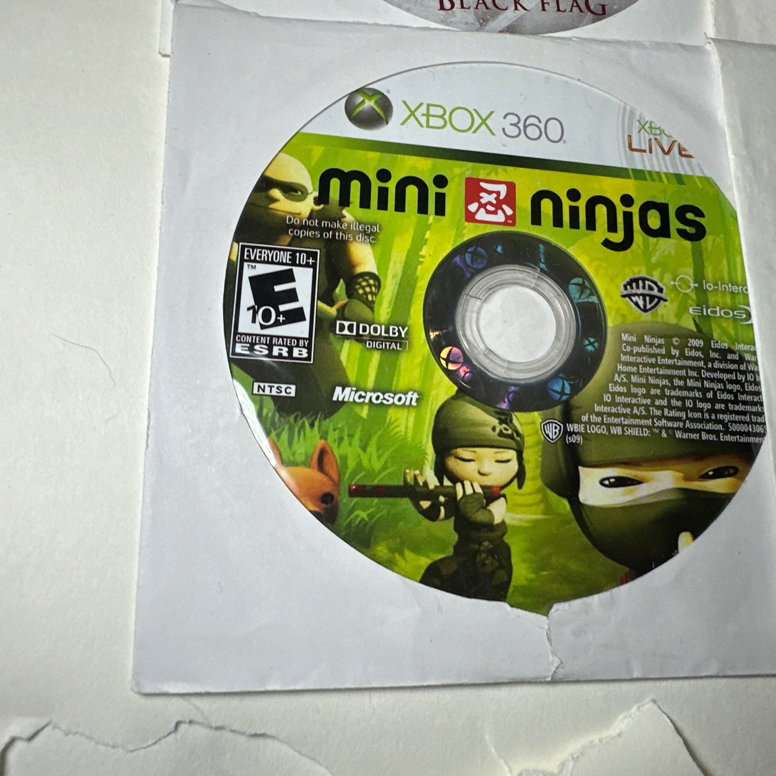OEM Microsoft Xbox 360 Black Wireless Controller + Games Black Flag Mass Effect