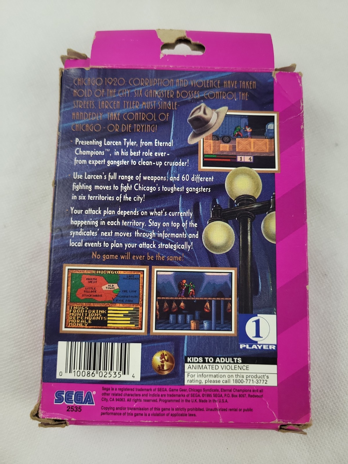 Chicago Syndicate Sega Game Gear 100% CIB W/ Manual & Inserts Read Description