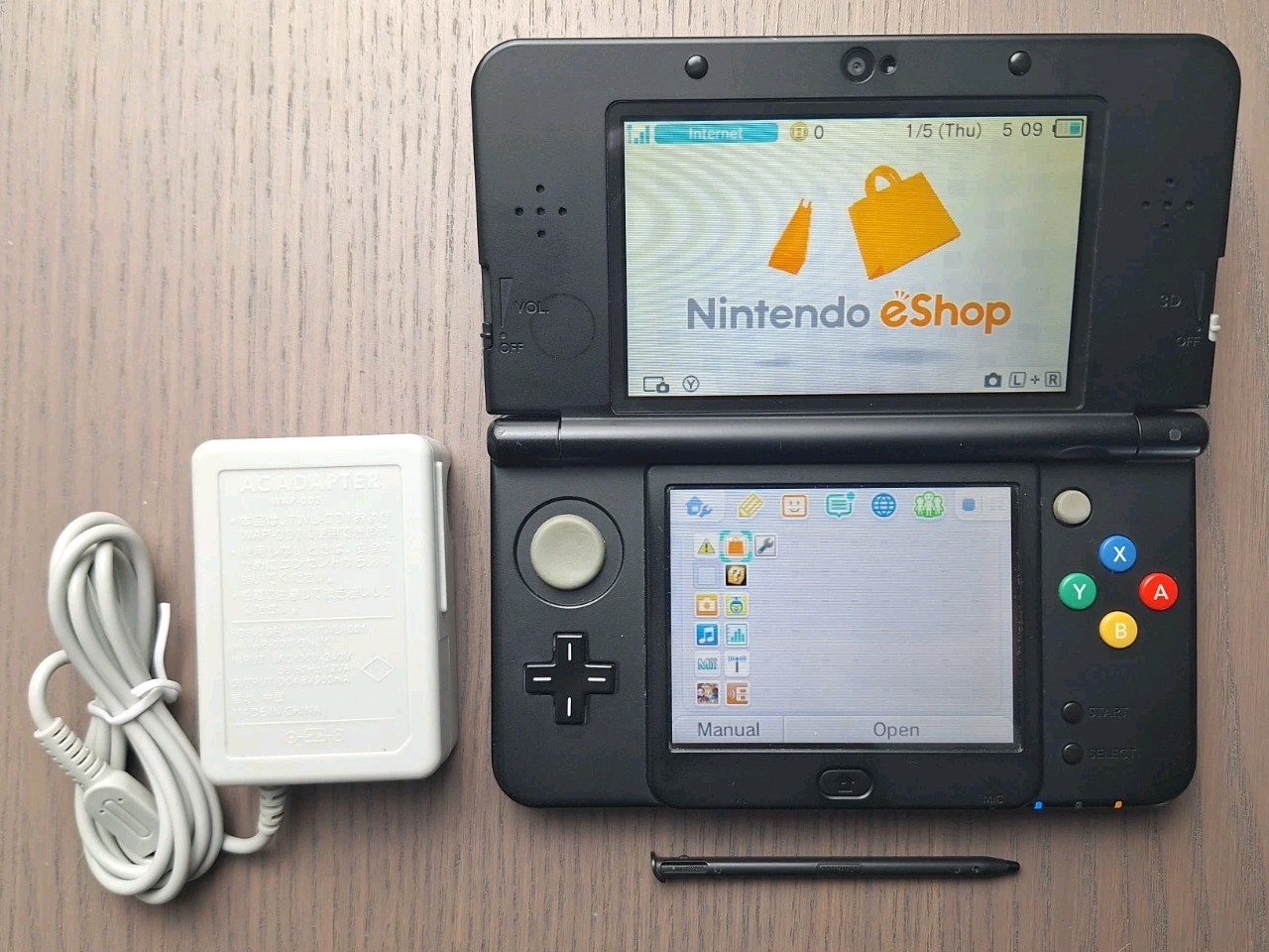 Nintendo New 3DS Black | Charger + 32GB SD Card | Region Free | USA TESTED