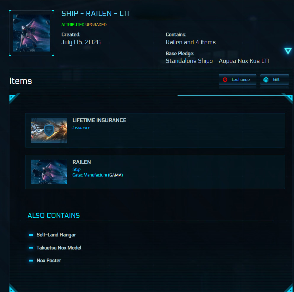 STAR CITIZEN – RSI Perseus – LTI – CCU’d – (Lifetime Insurance)