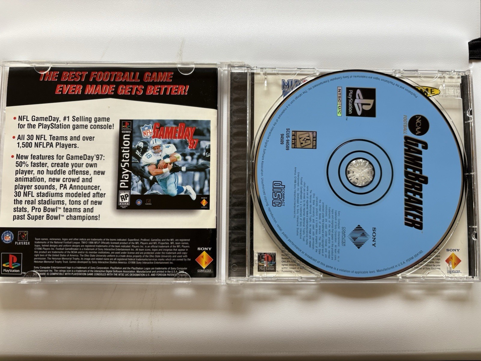 NCAA Football GameBreaker -PS1 Tested CIB Eddie George Buckeyes OSU PlayStation
