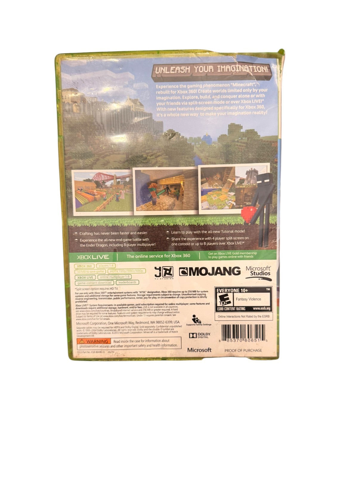 Minecraft: Xbox One Edition (Microsoft Xbox One, 2014) Tested & Working