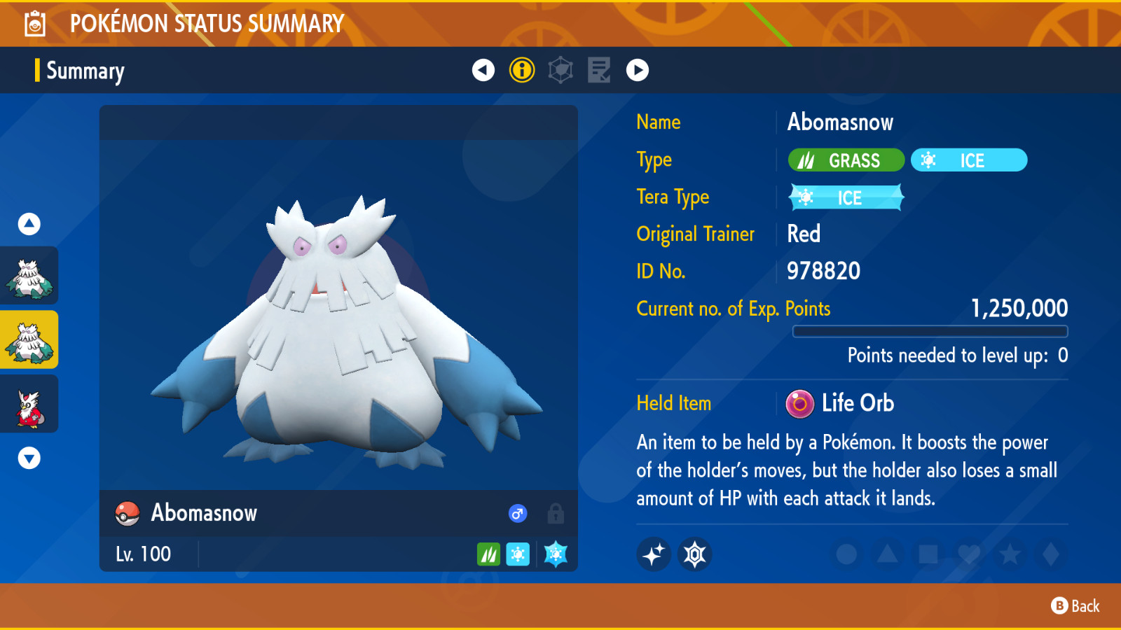 ABOMASNOW | SHINY – NON SHINY | 6IV | BATTLE READY | POKEMON SCARLET & VIOLET