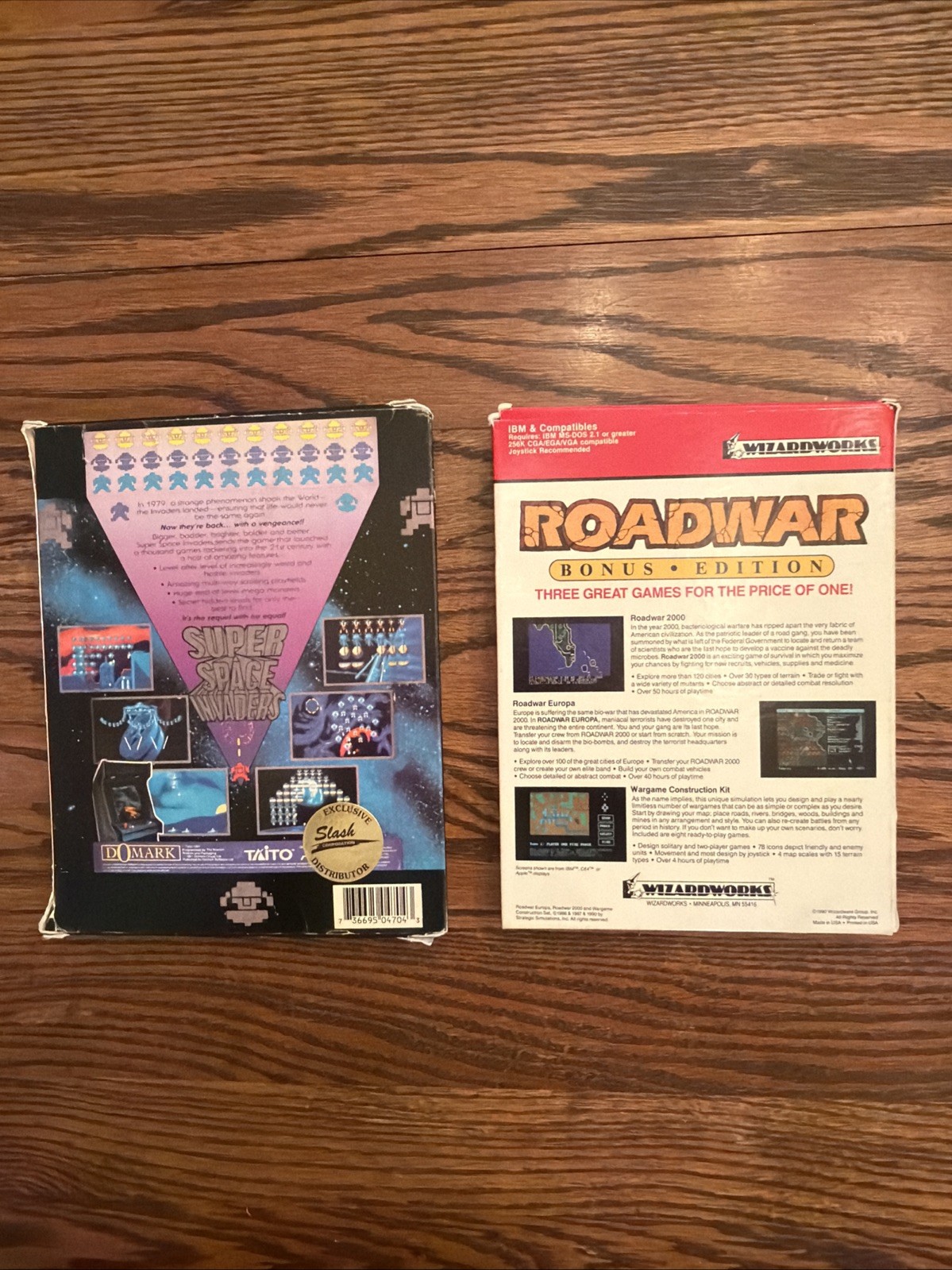 Bulk Lot Vintage IBM Pc Computer Big Box Games Super Space Invaders ROADWAR CIB