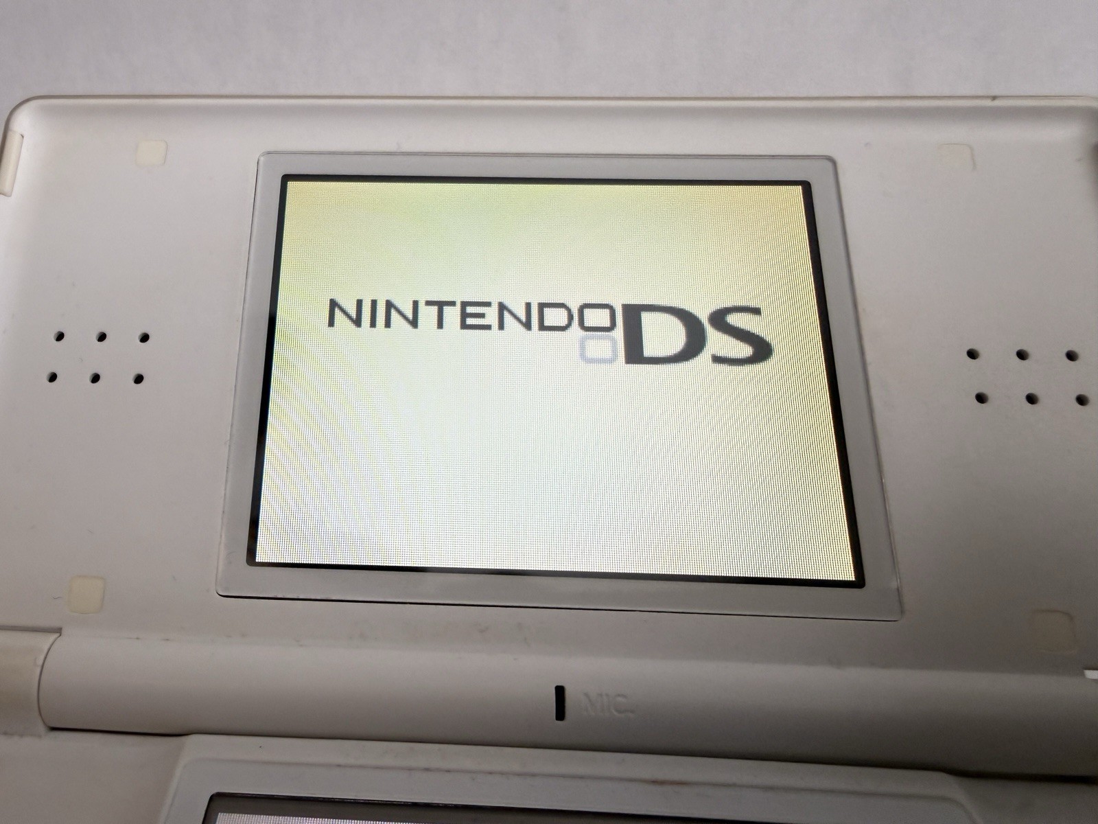 Nintendo DS Lite Polar White Console Tested Working Yellowing No Game USG-001