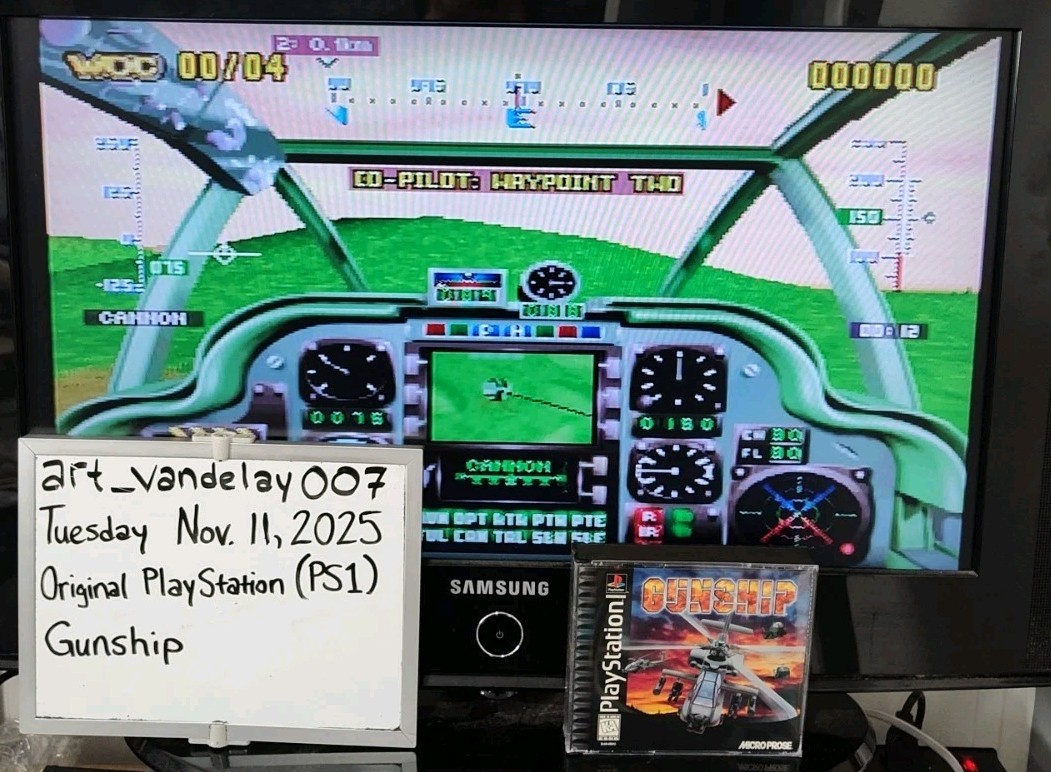 Gunship (PS1, 1996) *CIB w/ Reg Card + Case Protector* NM* Black Label* Tested!