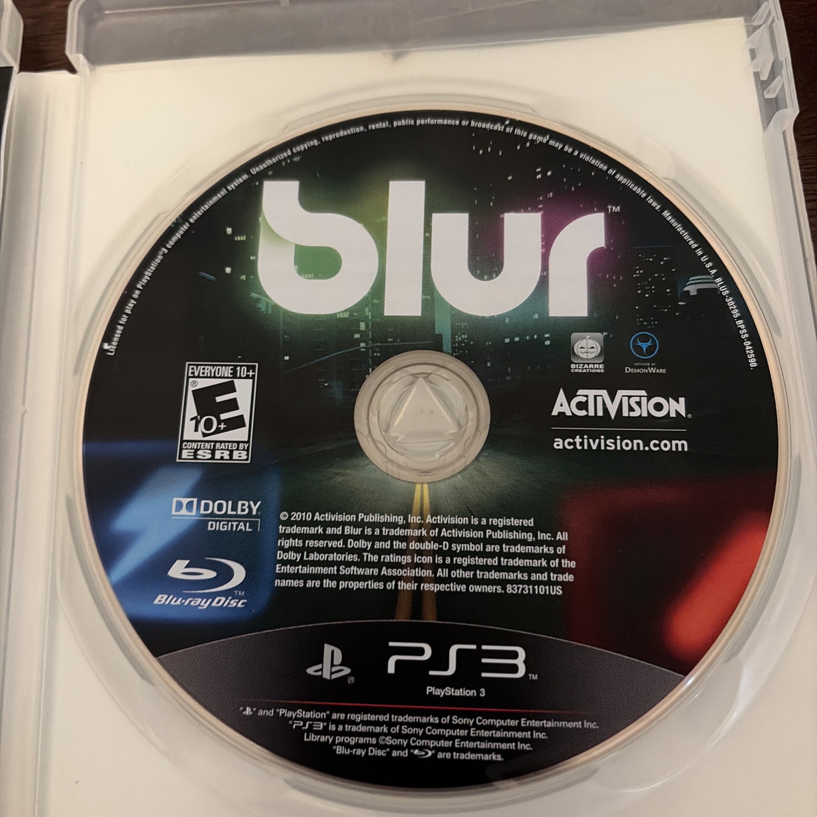 Blur Playstation 3 2010 – Complete in Box with Manual CIB PS3