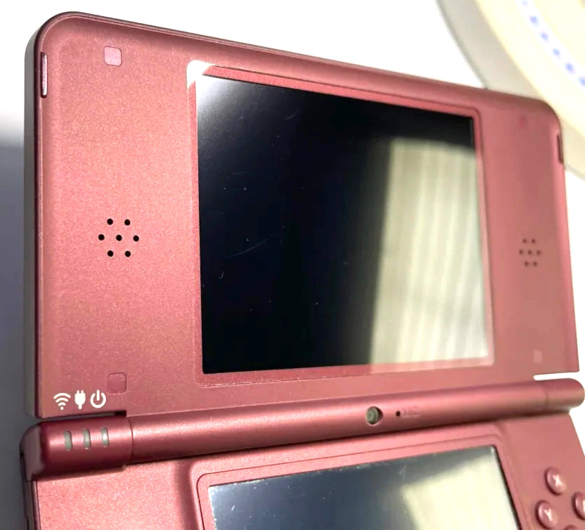 Nintendo DSi XL Burgundy Console Bundle USA Tested – 32GB SD Case OEM Charger