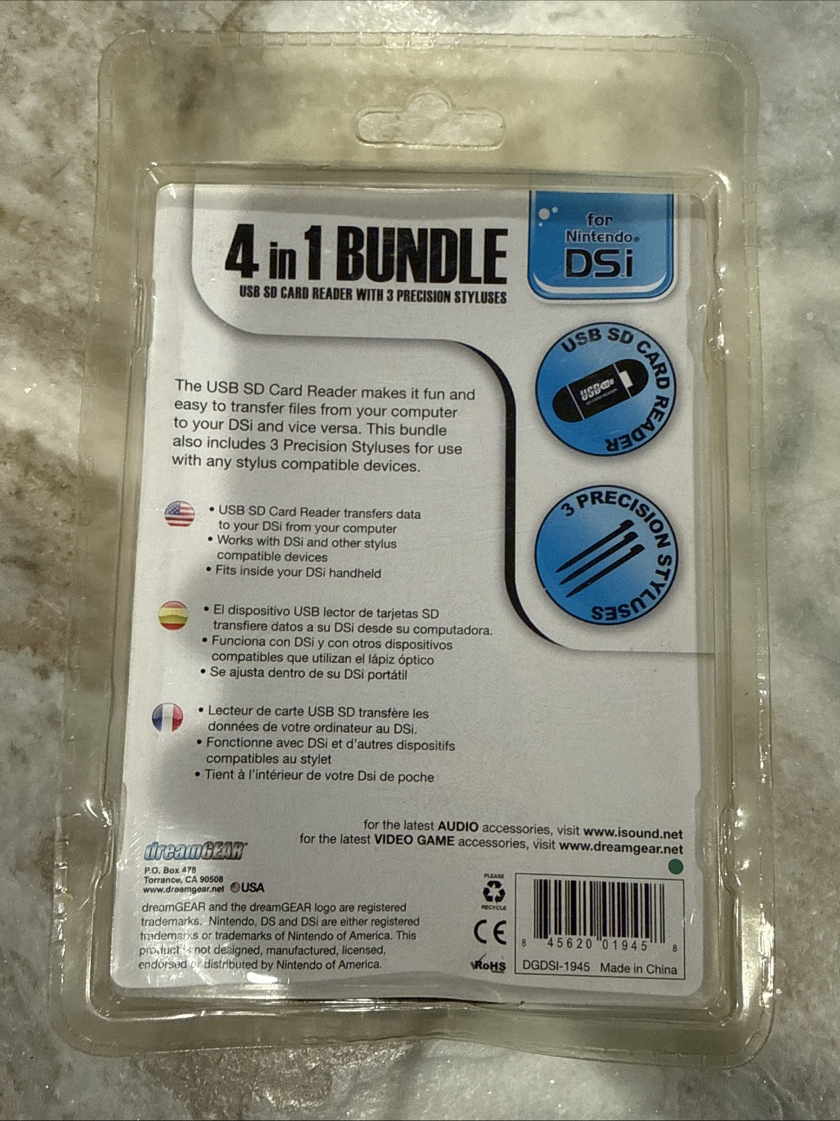 NEW dreamGEAR Nintendo DSi 4 in 1 Bundle USB Card Reader