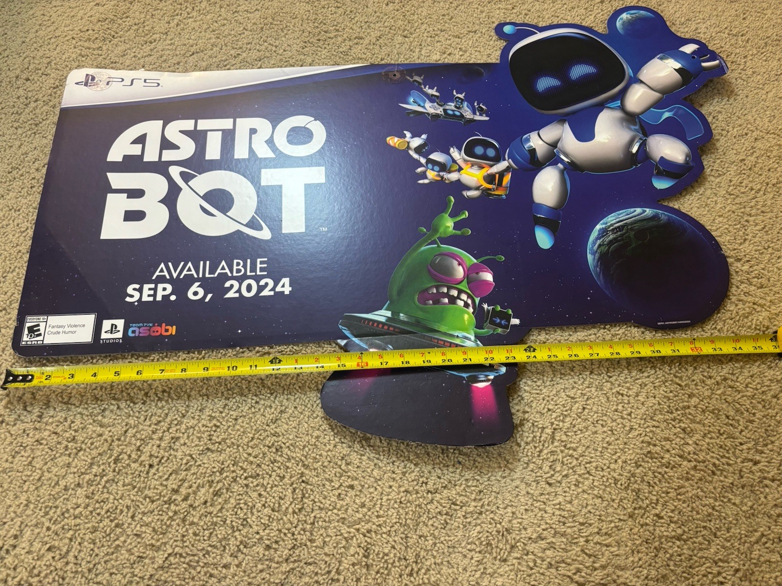 Astro Bot PlayStation 5 Hanging Display Promo GameStop- 2024 Very Rare! 3ft PS5