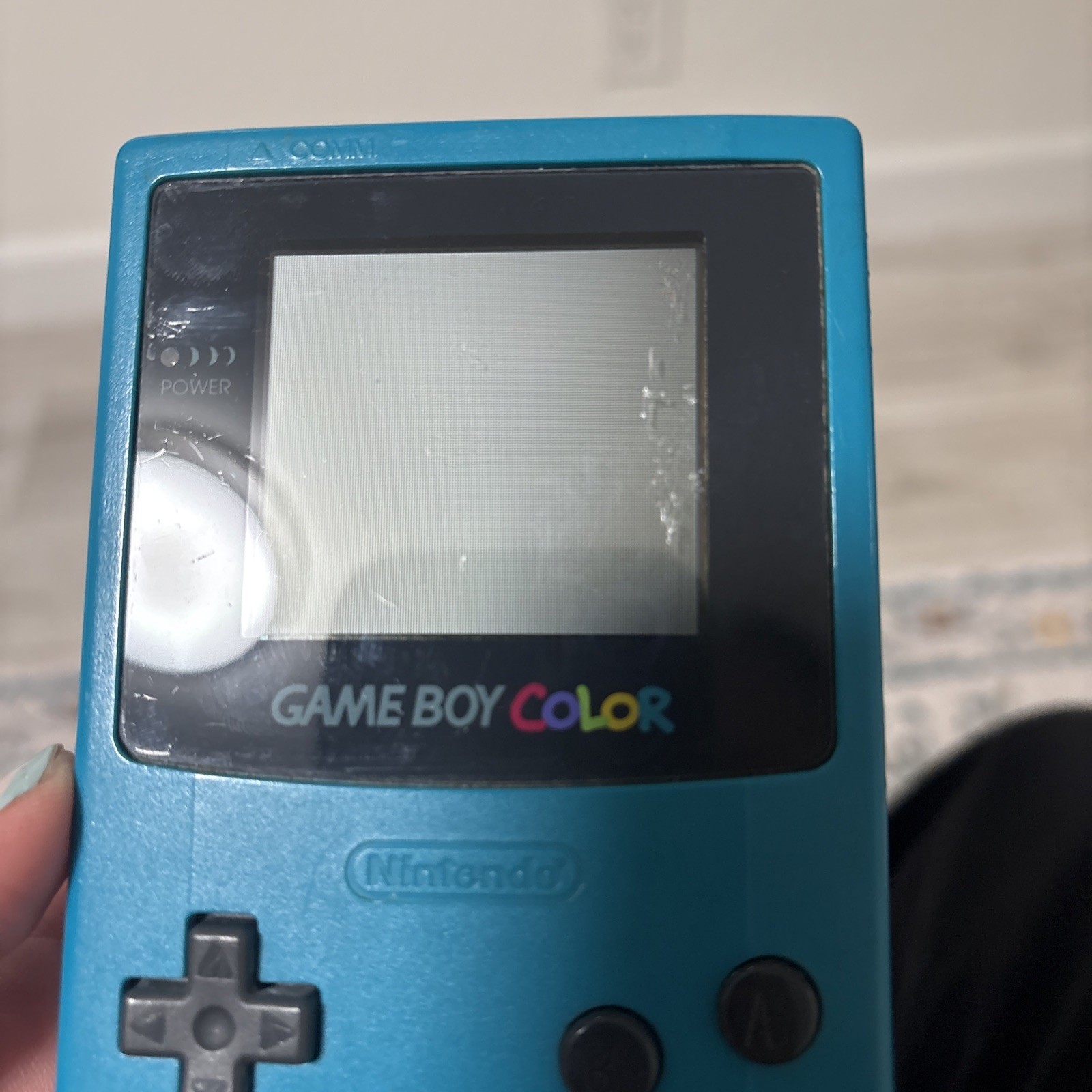 Teal Nintendo Game Boy Color Handheld Game Console – Teal, Missing Back.