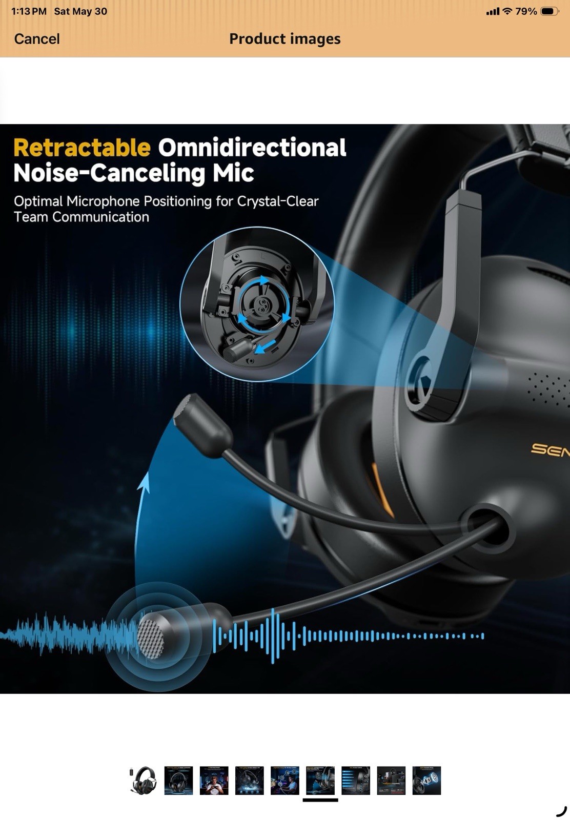 SENZER SG600 Wireless Gaming Headset Bluetooth Only No USB Dongle Included
