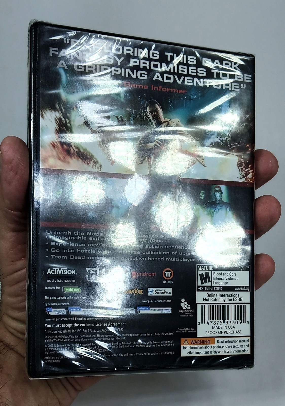 Wolfenstein PC DVD Game for Windows (2009) – NEW/SEALED RARE HTF