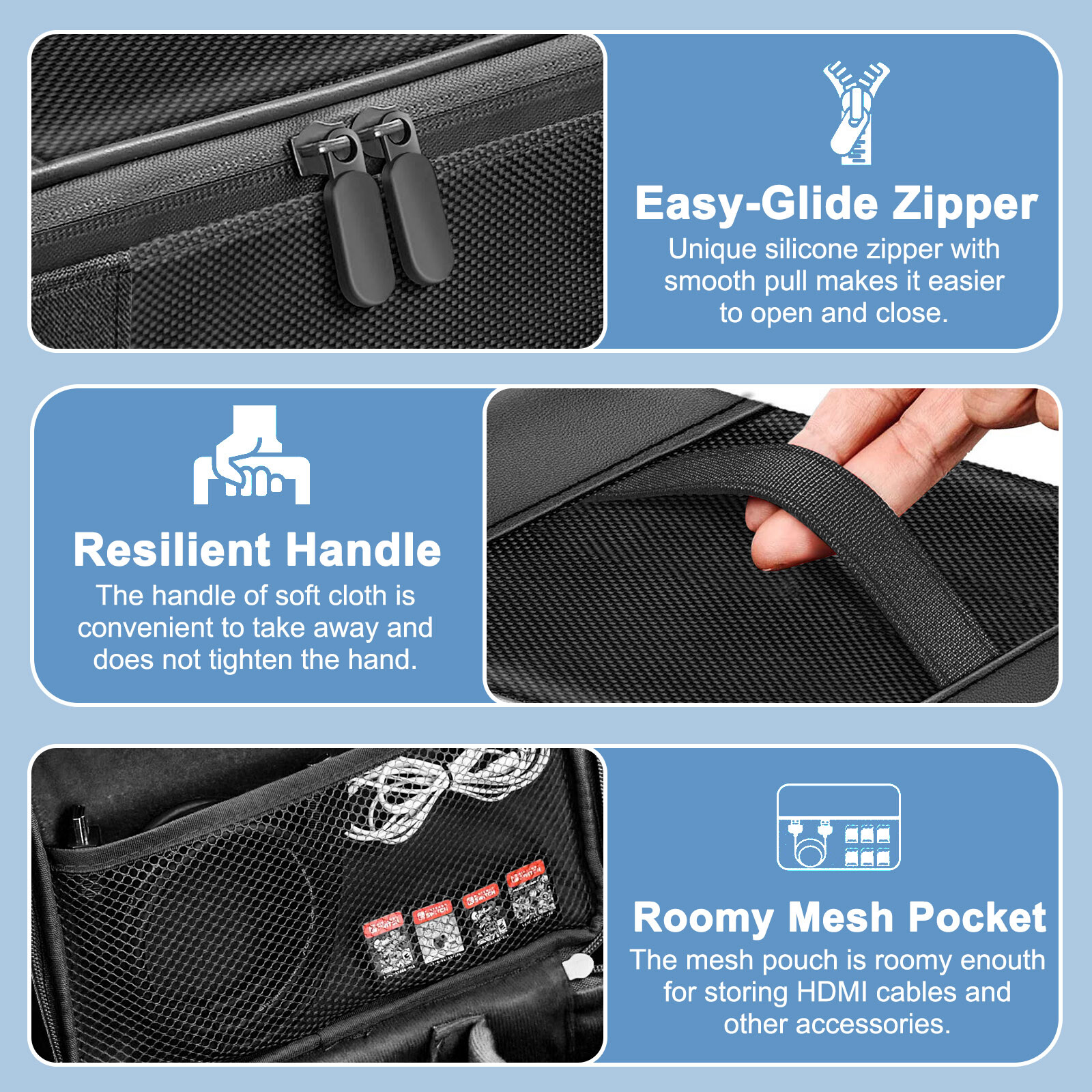 Multifunctional Travel Carrying Case Bag for Nintendo Switch Console Accessories