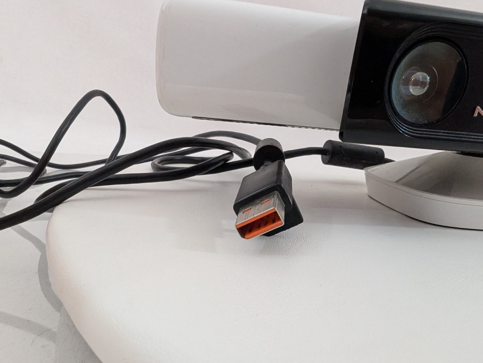 Xbox 360 Kinect Sensor White with Nyko Zoom Lens Attachment OEM Motion Camera