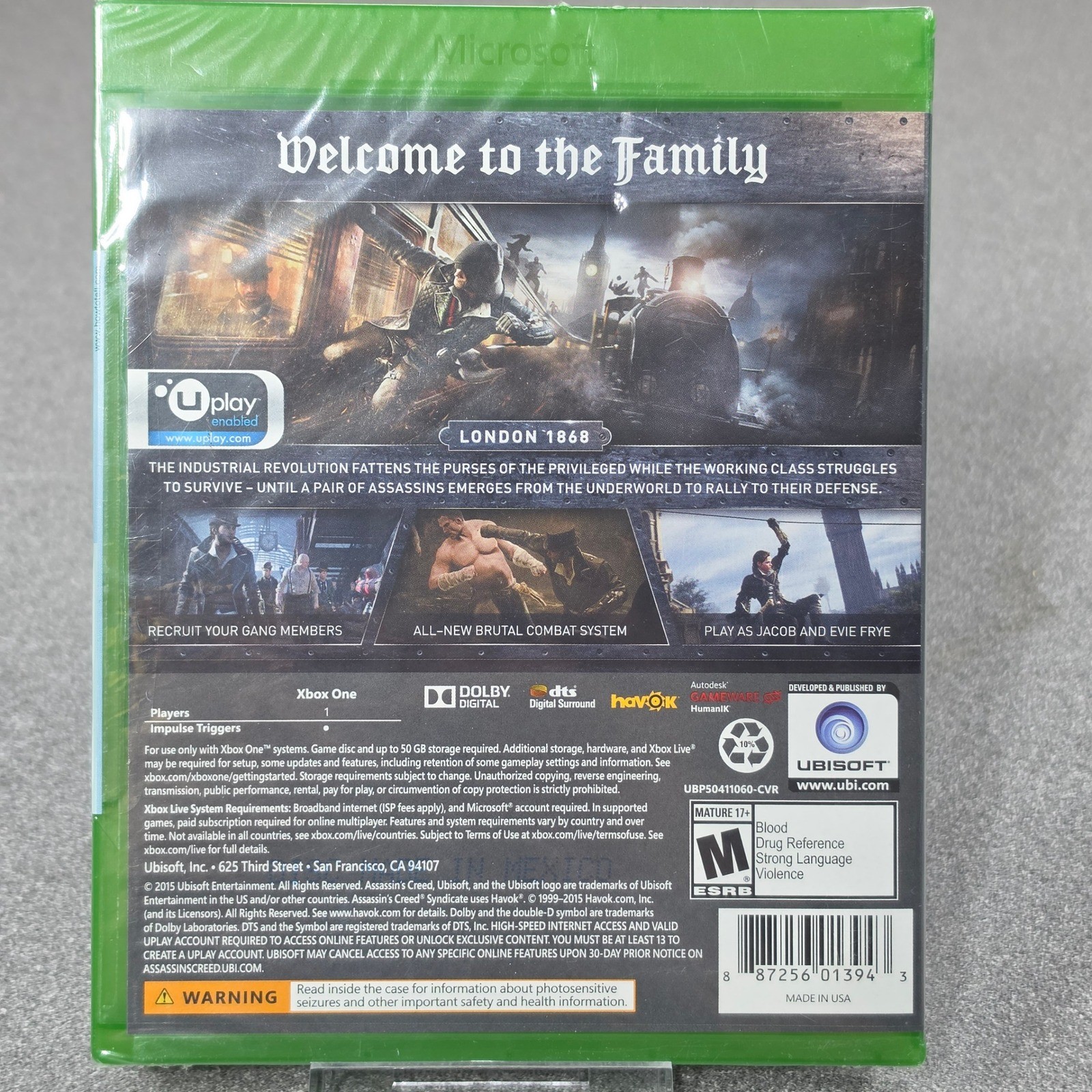 Ubisoft Assassins Creed Syndicate Xbox One N/A Green New Limited Edition DLC
