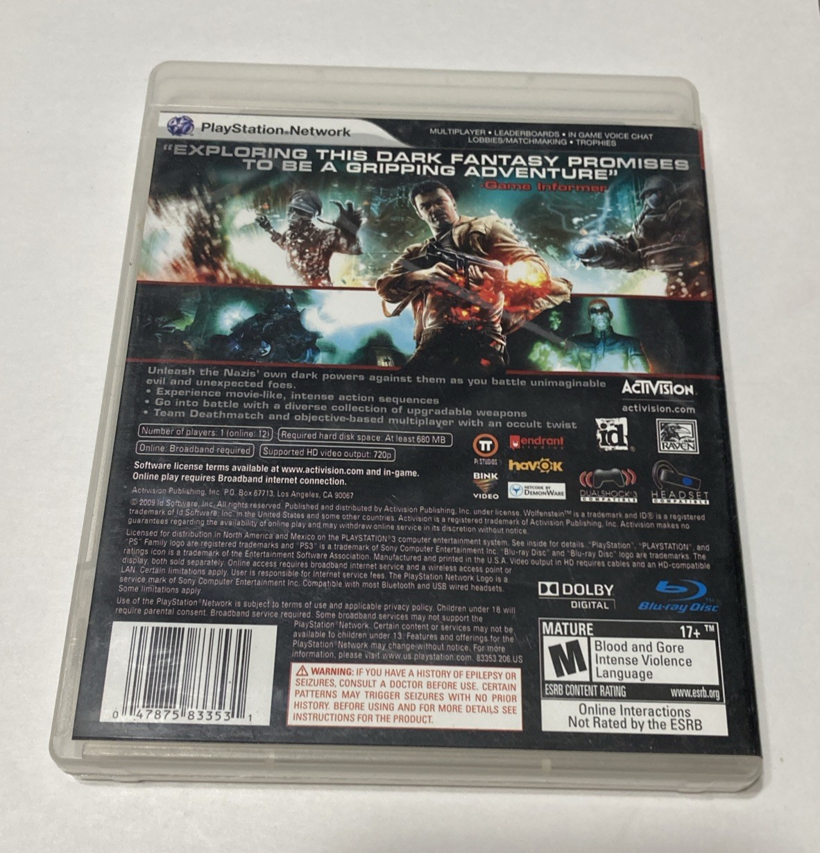 Wolfenstein (Sony PlayStation 3 PS3, 2009)