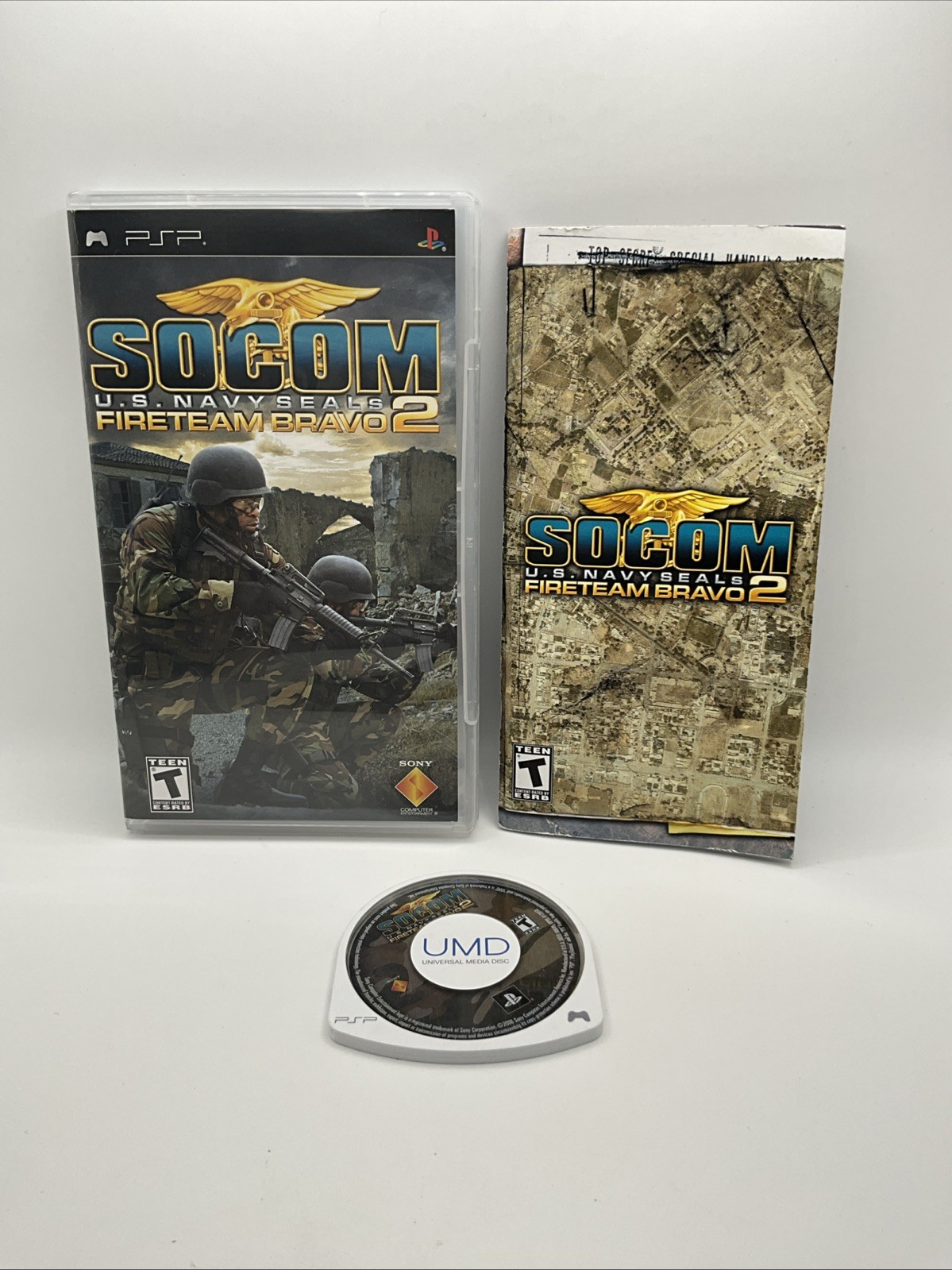 PlayStation PSP SOCOM U.S. Navy Seals Fireteam Bravo 2 Complete in Box